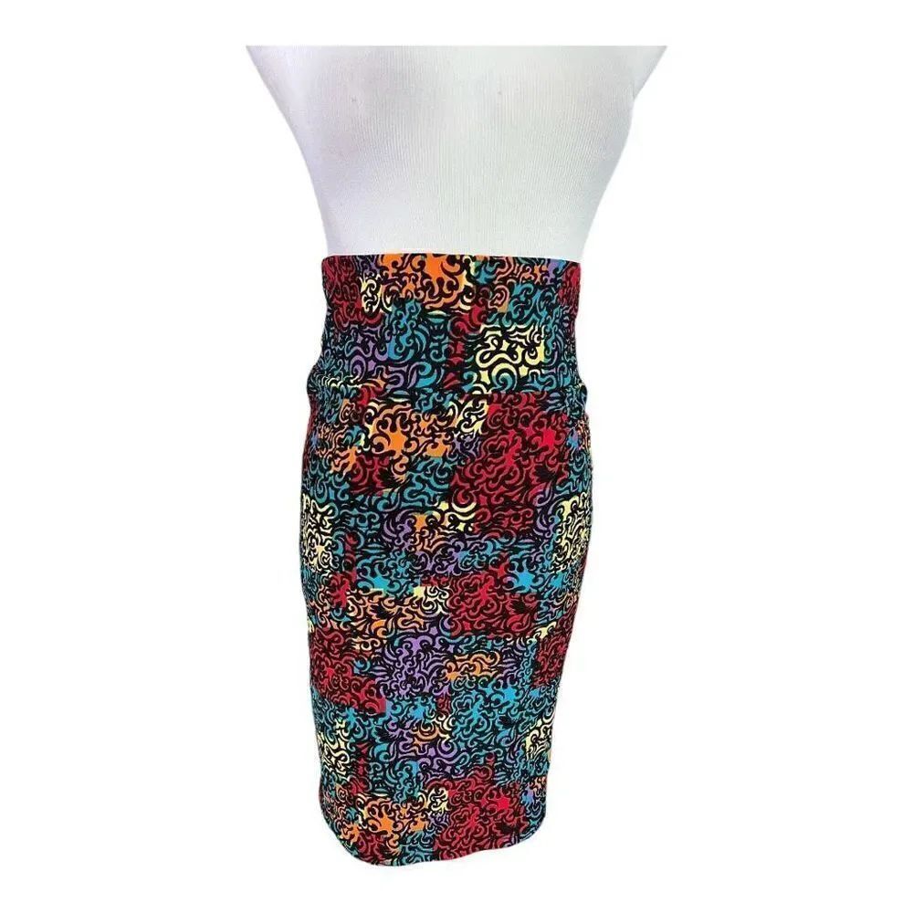 New Without Tags Womens Lularoe Multicolored Cassie Pencil Skirt - Sz XS